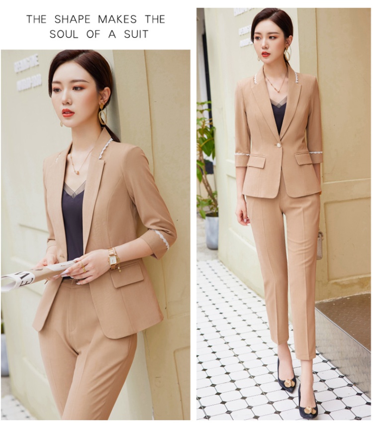 Slim business suit temperament suit pants 2pcs set for women