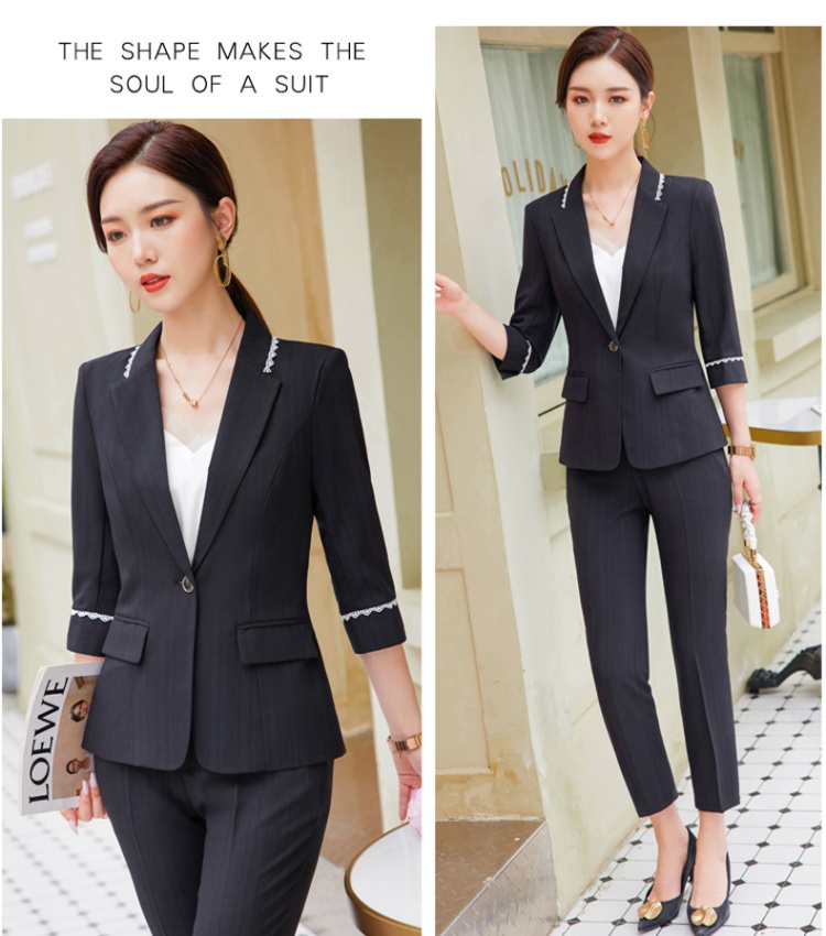 Slim business suit temperament suit pants 2pcs set for women