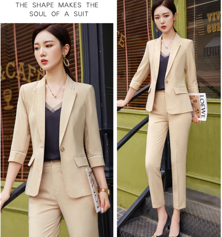 Slim business suit temperament suit pants 2pcs set for women