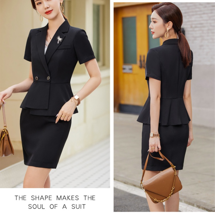 Short sleeve work clothing shirt a set for women