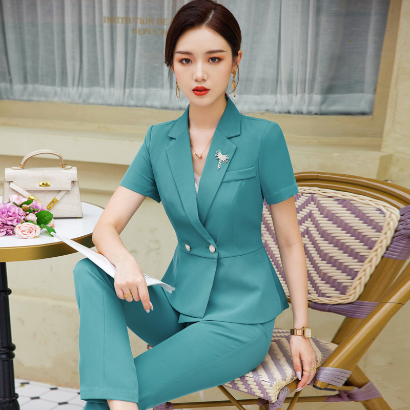 Profession shirt short sleeve suit pants a set for women