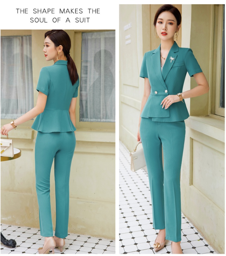 Profession shirt short sleeve suit pants a set for women