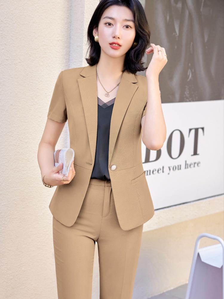 Chinese style shirt suit pants a set for women