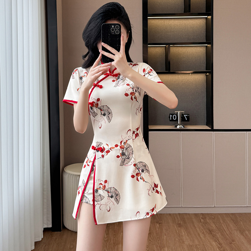 Fashion shorts temperament dress 2pcs set