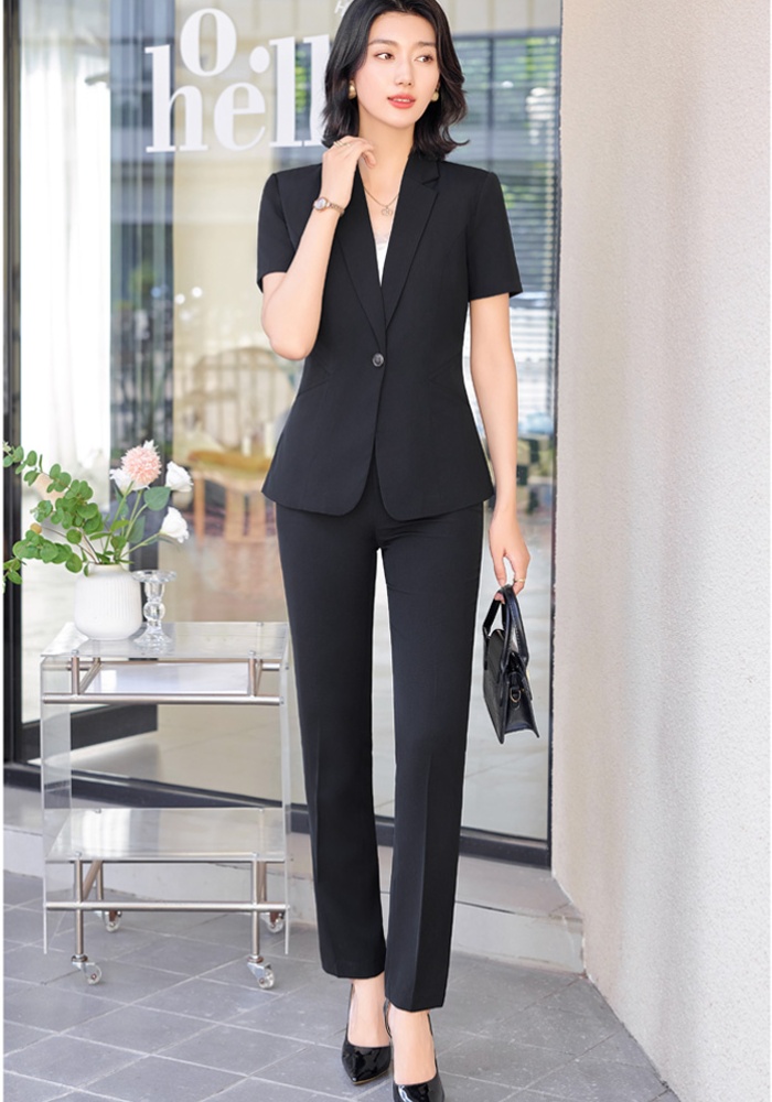 Chinese style work clothing suit pants a set for women