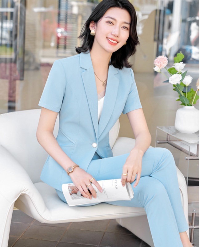 Chinese style work clothing suit pants a set for women