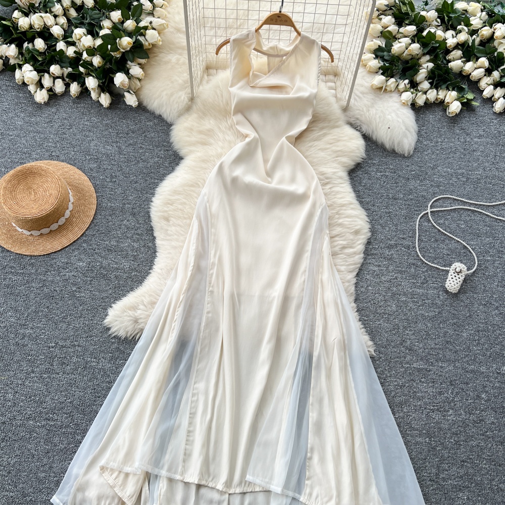 Hollow gauze dress mermaid long dress for women