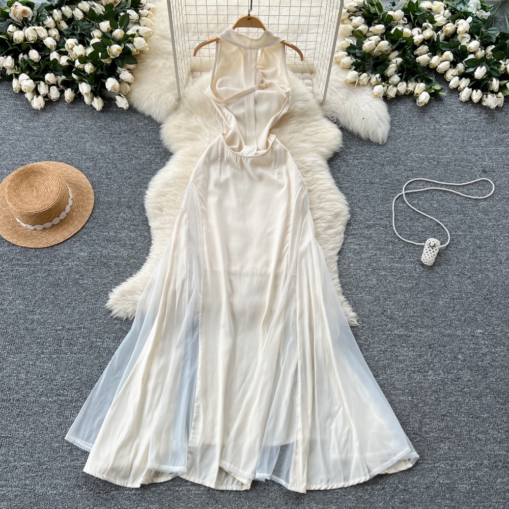 Hollow gauze dress mermaid long dress for women