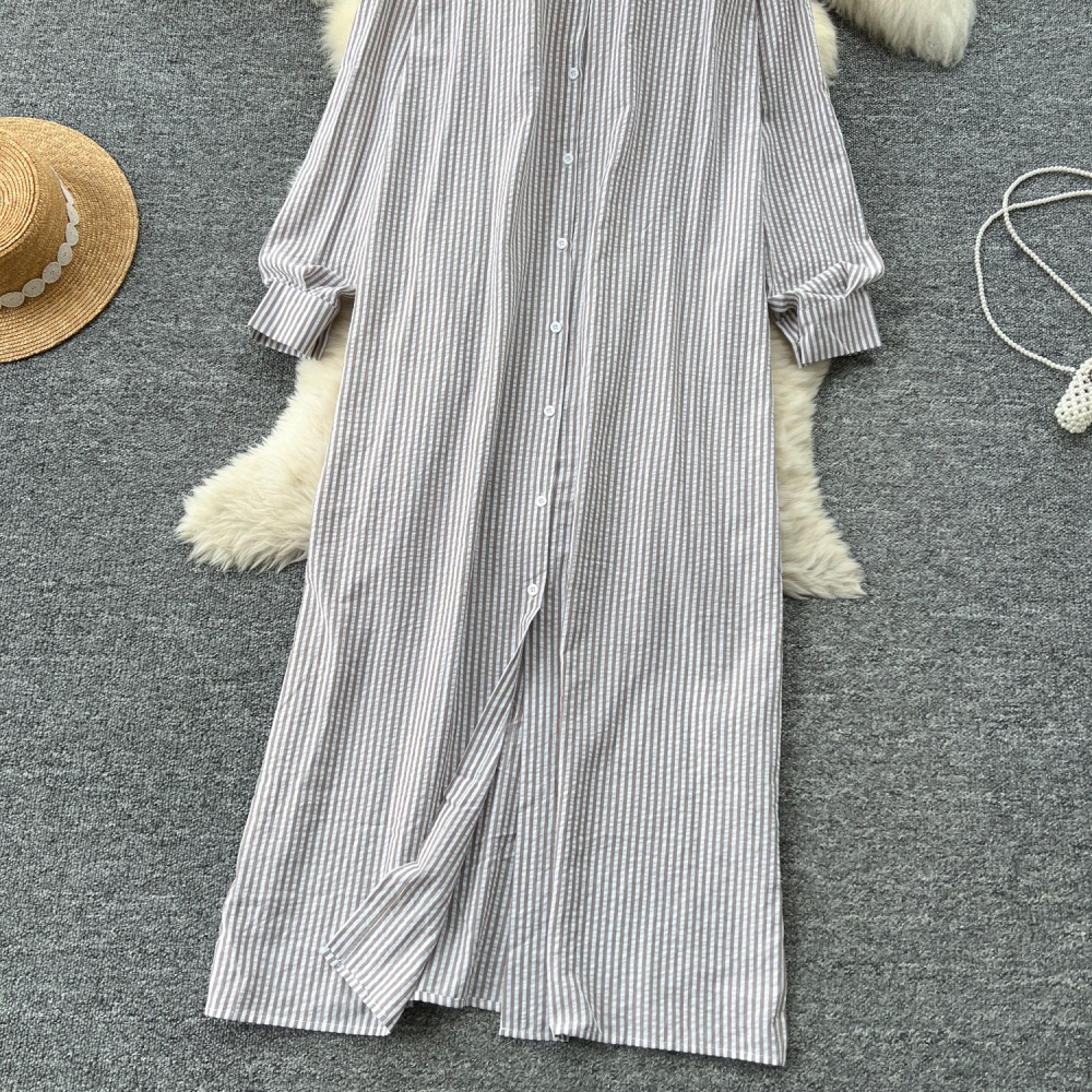 Stripe show young cardigan loose Casual dress for women