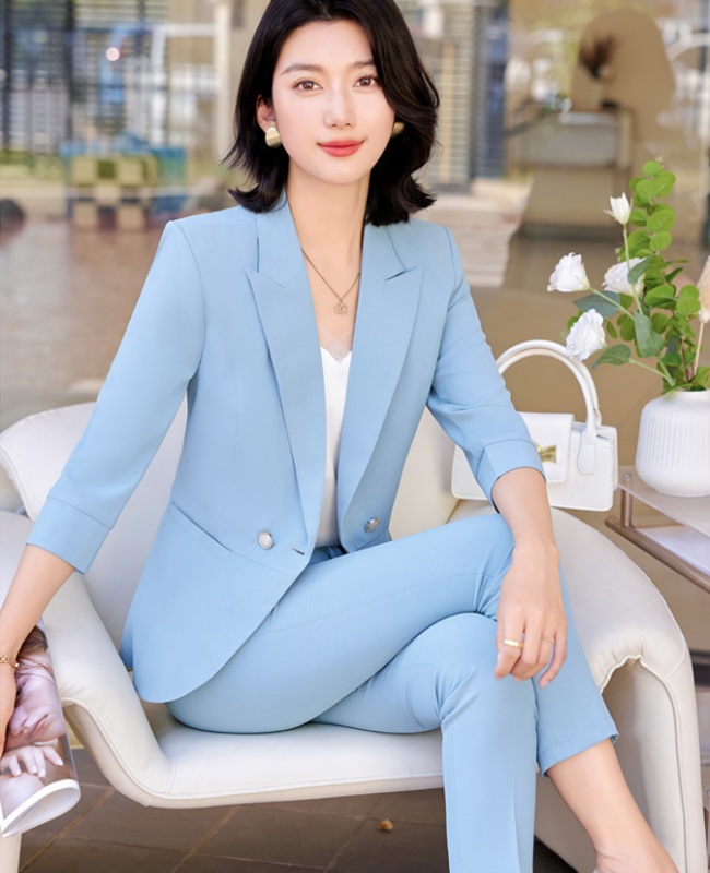 Slim business suit profession tops a set for women