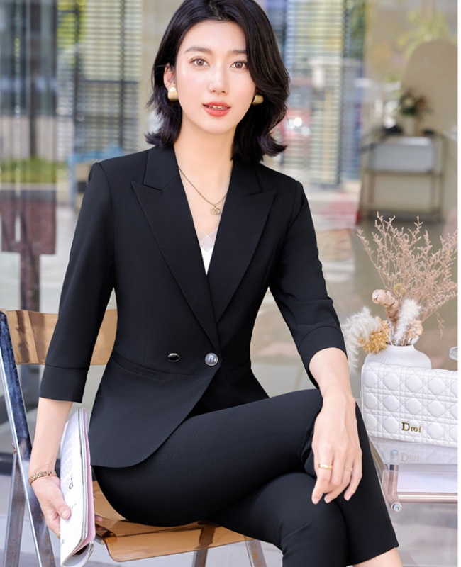 Slim business suit profession tops a set for women