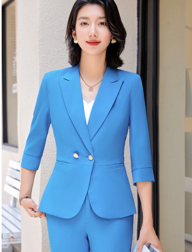 Slim business suit profession tops a set for women