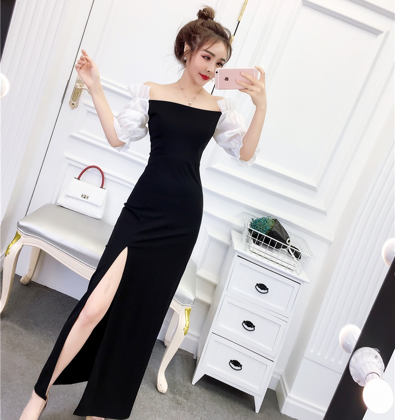 Fashion short sleeve formal dress package hip summer dress