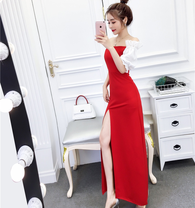 Fashion short sleeve formal dress package hip summer dress