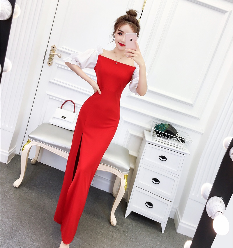 Fashion short sleeve formal dress package hip summer dress