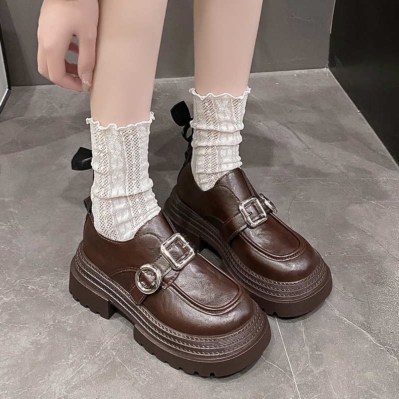 France style leather shoes small shoes for women