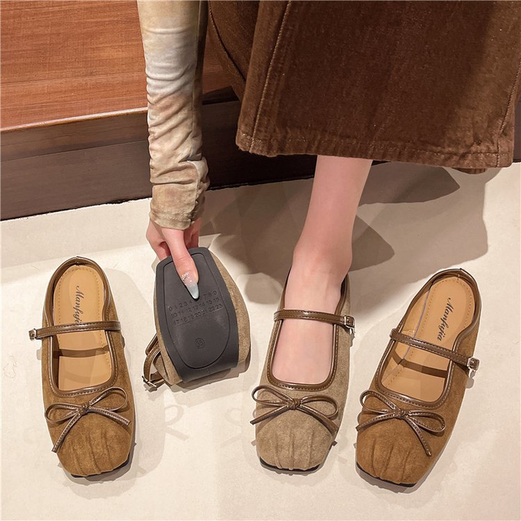 Summer France style lazy shoes square head half slippers