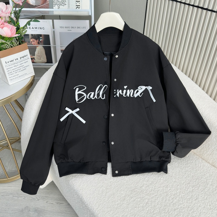 Embroidery pocket niche coat bow letters baseball uniforms