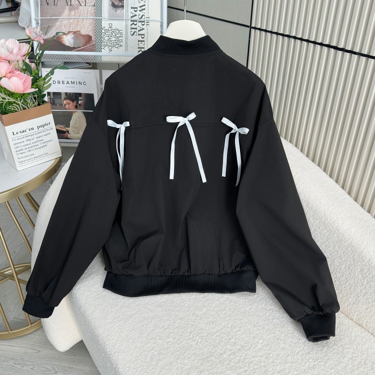 Embroidery pocket niche coat bow letters baseball uniforms