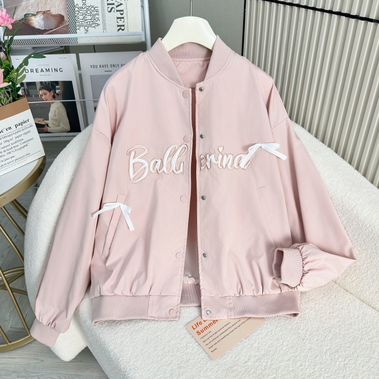 Embroidery pocket niche coat bow letters baseball uniforms