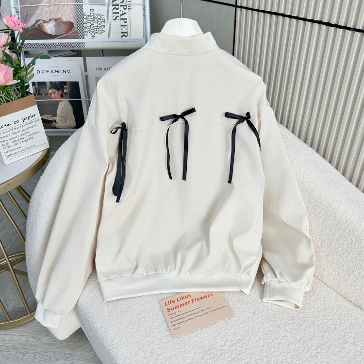 Embroidery pocket niche coat bow letters baseball uniforms