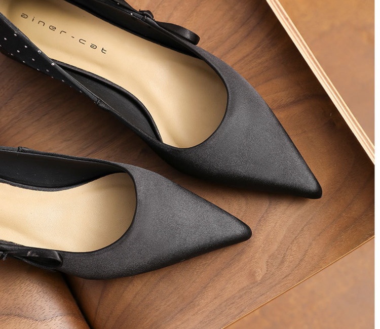 Thick temperament flattie pointed shoes for women