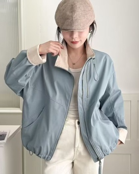 Slim double zip work clothing spring and autumn loose coat