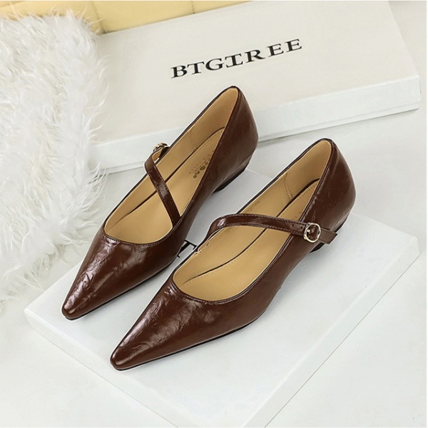 Simple slipsole Korean style pointed shoes for women