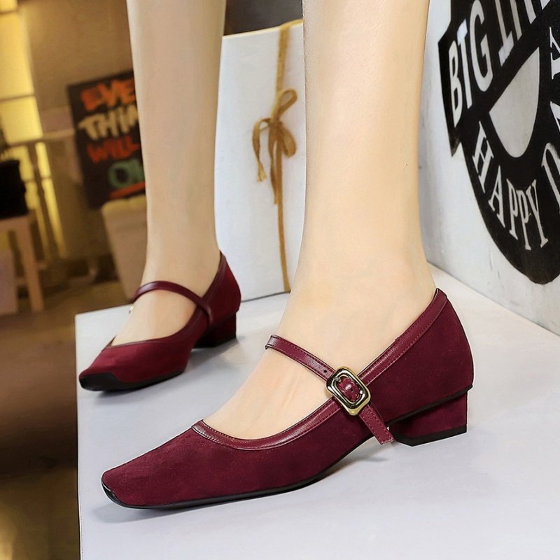 Broadcloth metal Korean style thick shoes for women