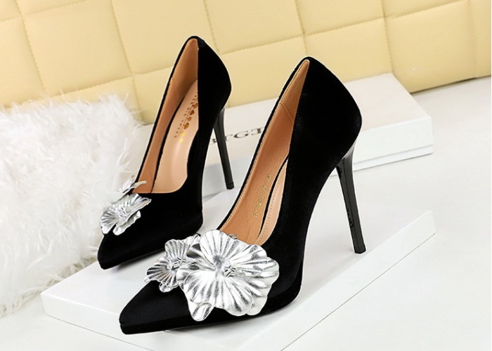 Flowers platform high-heeled shoes for women