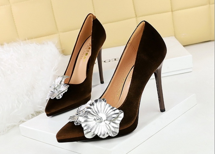 Flowers platform high-heeled shoes for women