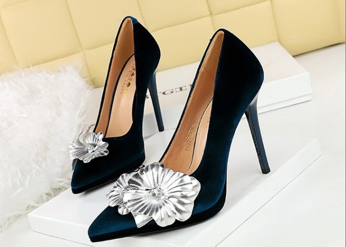 Flowers platform high-heeled shoes for women