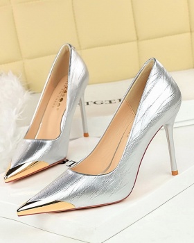 Pointed metal decoration high-heeled shoes high-heeled shoes