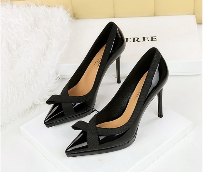 Bow high-heeled shoes temperament platform for women