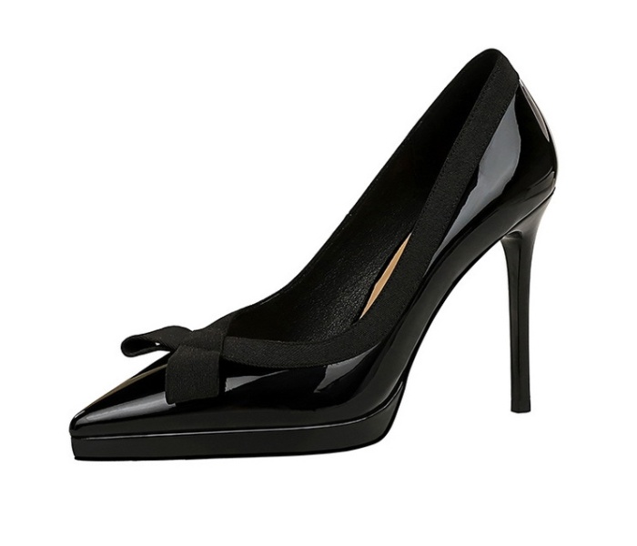 Bow high-heeled shoes temperament platform for women