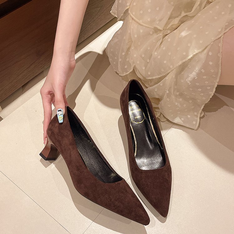 Spring and autumn shoes pointed high-heeled shoes