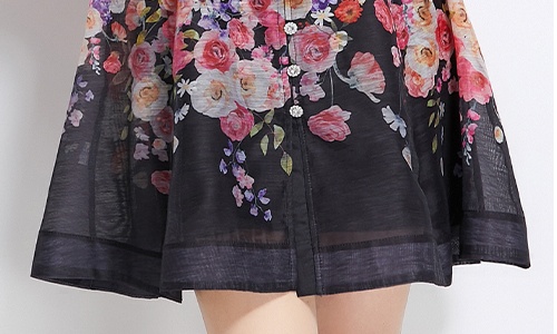 Short flowers vacation printing spring and summer dress