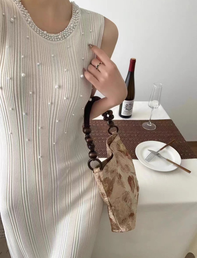 Crimp sleeveless dress France style dress for women