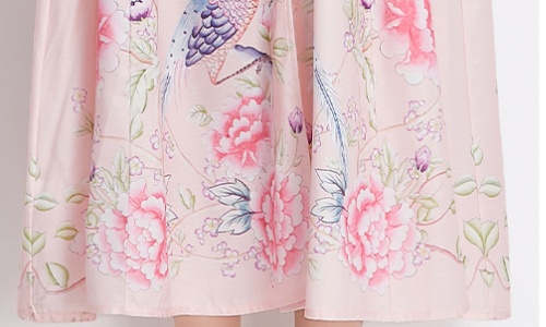 Retro spring and summer printing dress