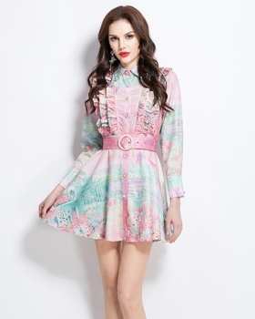 Vacation flowers spring and summer short dress