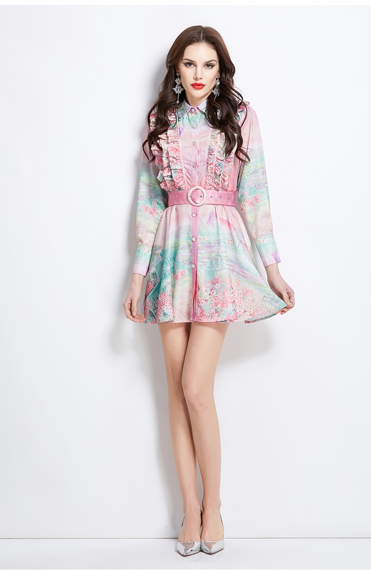 Vacation flowers spring and summer short dress