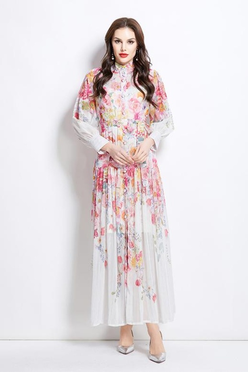 Spring and summer vacation painting flowers dress