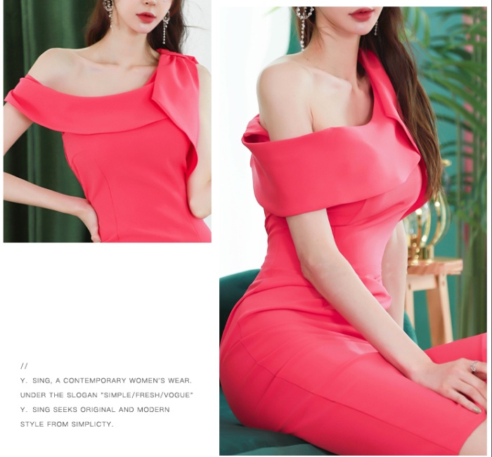 Bow slim formal dress temperament splice dress for women