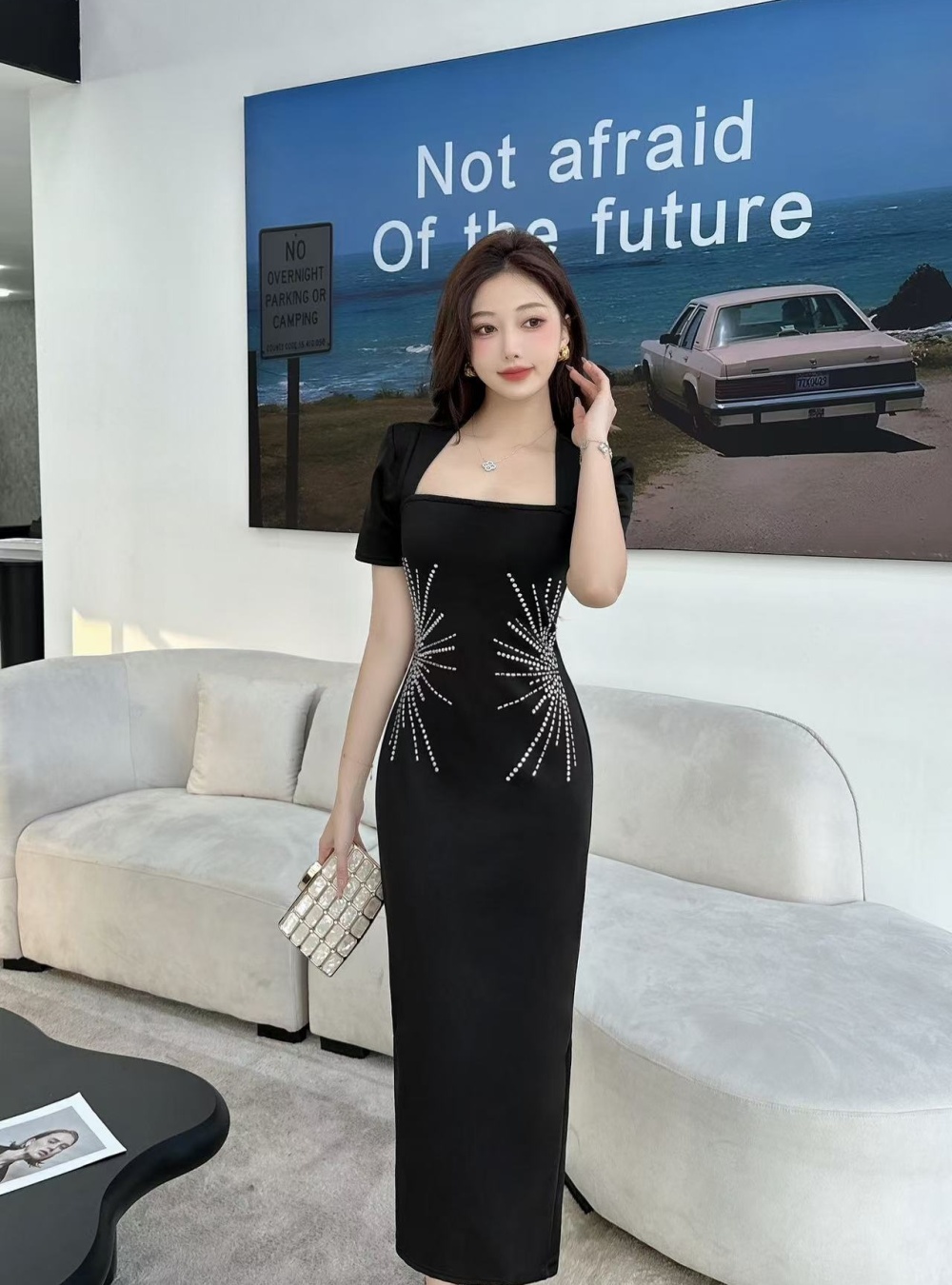 Rhinestone dress enticement formal dress for women