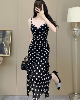 Pinched waist temperament dress commuting long dress