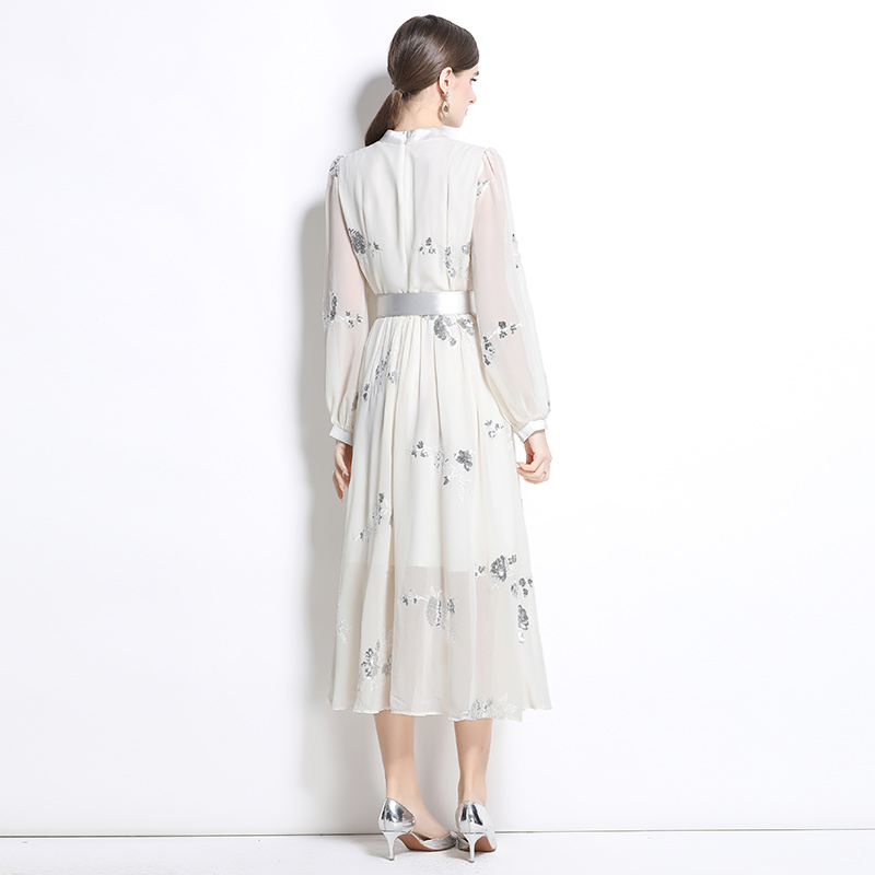 Spring temperament Korean style with belt dress