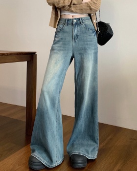 Big straight denim trousers loose mopping pants for women