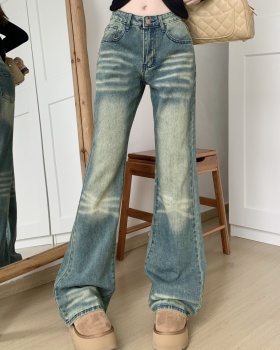 Micro speaker high waist jeans all-match pants for women