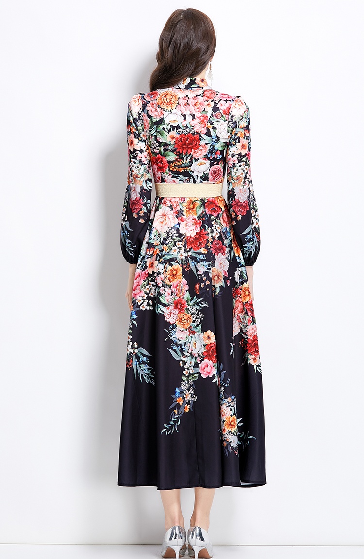 Vacation painting spring and summer long flowers dress