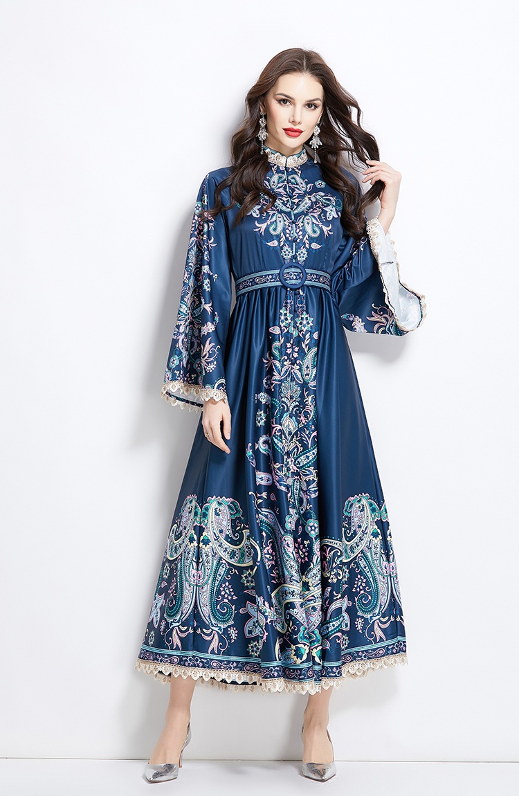 Spring and summer splice national style long dress